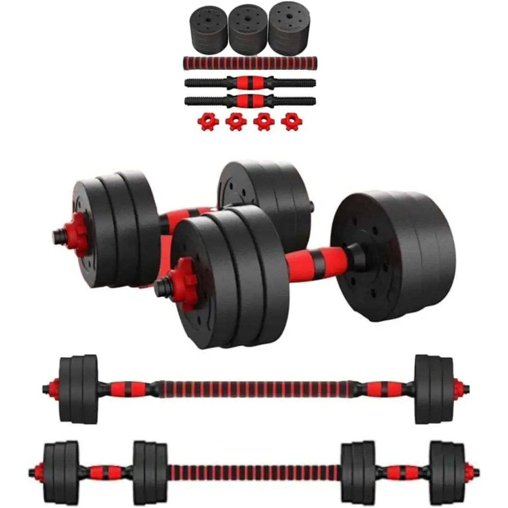 Mancuernas regulables , (juego de 10 kg, 15 kg, 20 kg y 30 kg) - Juego de pesas ajustable para entrenamiento con pesas y fuerza - Barra de conexión - Gimnasio en casa - Principiante hombre/mujer