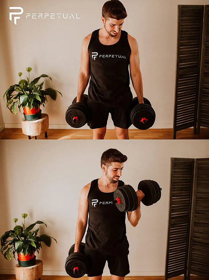 Mancuernas regulables , (juego de 10 kg, 15 kg, 20 kg y 30 kg) - Juego de pesas ajustable para entrenamiento con pesas y fuerza - Barra de conexión - Gimnasio en casa - Principiante hombre/mujer
