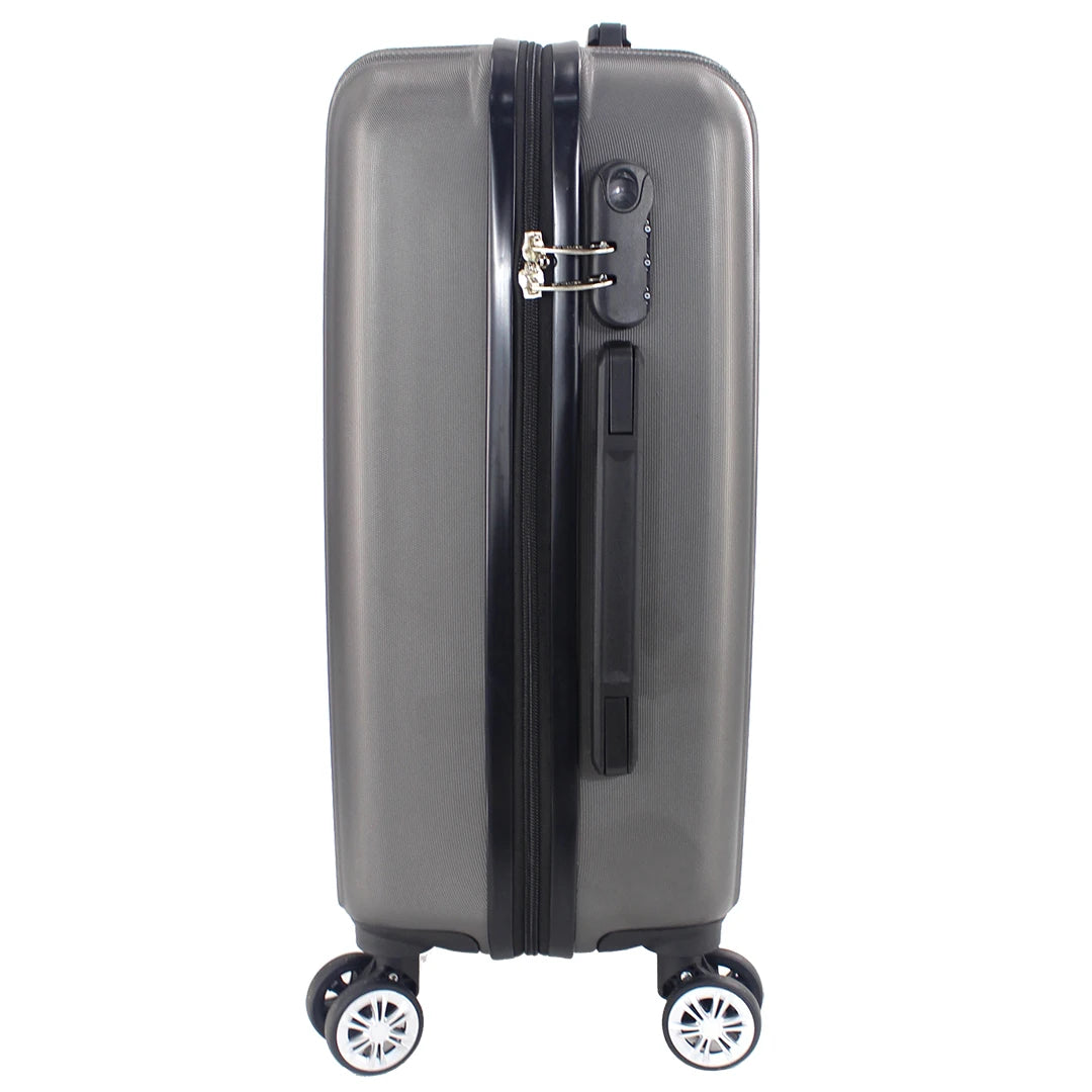 Maleta Avión Equipaje de Mano Viaje Cabina Trolley ABS Rígida 4 Ruedas Maleta de cabina rigida con asa telescopica 55x35x20CM