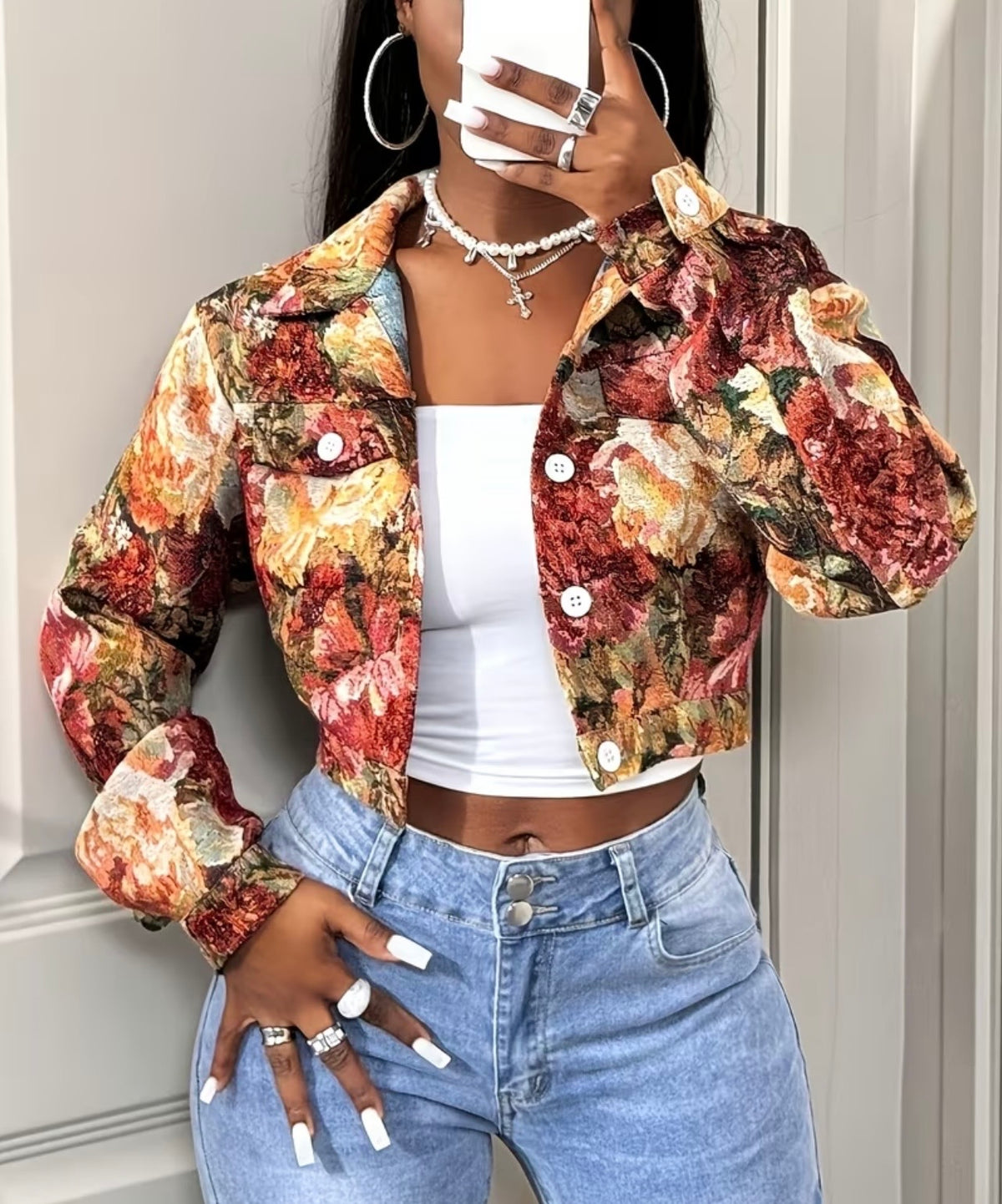 Chaqueta cárdigan elegante para mujer con solapa corta