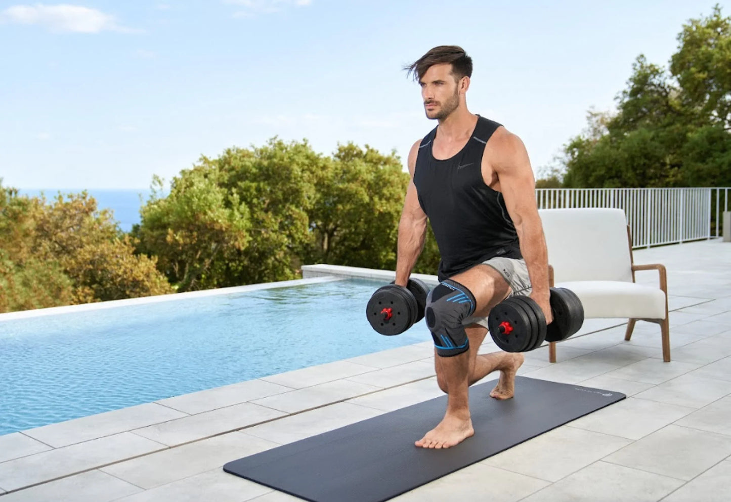 Mancuernas regulables , (juego de 10 kg, 15 kg, 20 kg y 30 kg) - Juego de pesas ajustable para entrenamiento con pesas y fuerza - Barra de conexión - Gimnasio en casa - Principiante hombre/mujer