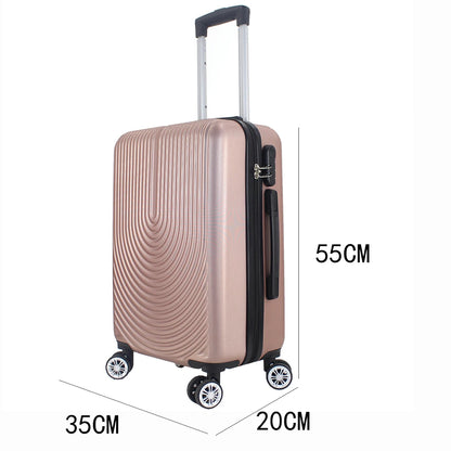 Maleta Avión Equipaje de Mano Viaje Cabina Trolley ABS Rígida 4 Ruedas Maleta de cabina rigida con asa telescopica 55x35x20CM