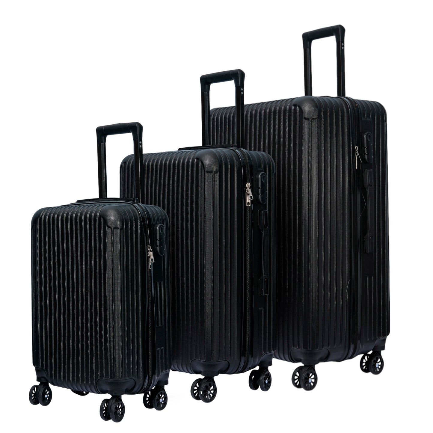 Juego de 3 Maletas de Viaje Set Trolley Abs Semirigidas con Cerradura Combinación 4 Ruedas Dobles
