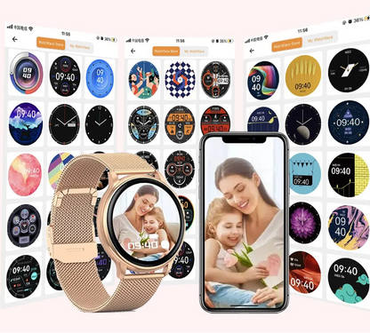 Reloj inteligente con Bluetooth para hombre y mujer, pulsera de acero con Dial personalizado, seguimiento de actividad deportiva, control del ritmo cardíaco, compatible con Android e IOS