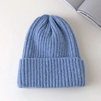 Nuevo gorro de invierno de colores caramelo, gorro tejido para mujer, gorro cálido y suave a la moda, gorro de lana estilo , gorro elegante que combina con todo