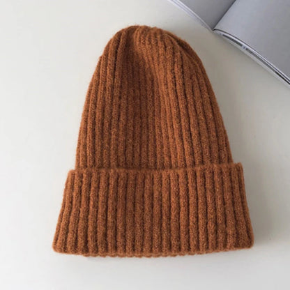 Nuevo gorro de invierno de colores caramelo, gorro tejido para mujer, gorro cálido y suave a la moda, gorro de lana estilo , gorro elegante que combina con todo