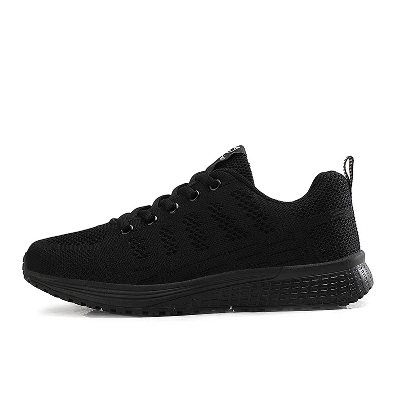 Men's and women's casual sports shoes, fashion woven air mesh sneakers, black non-slip footwear, breathable running shoes