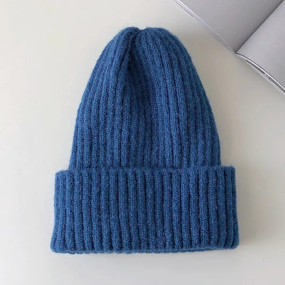 Nuevo gorro de invierno de colores caramelo, gorro tejido para mujer, gorro cálido y suave a la moda, gorro de lana estilo , gorro elegante que combina con todo