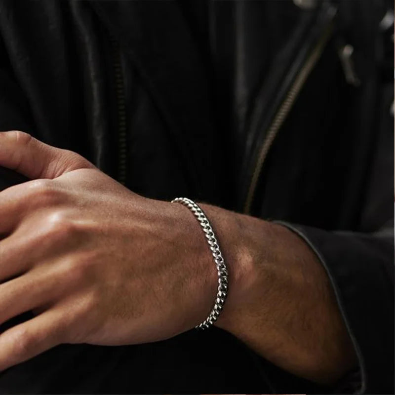 Vnox 3-11mm Thick Miami Curb Chain Bracelet for Men Stainless Steel Cuban Link Chain Bracelet Heavy Punk Classic Jewelry for Male 