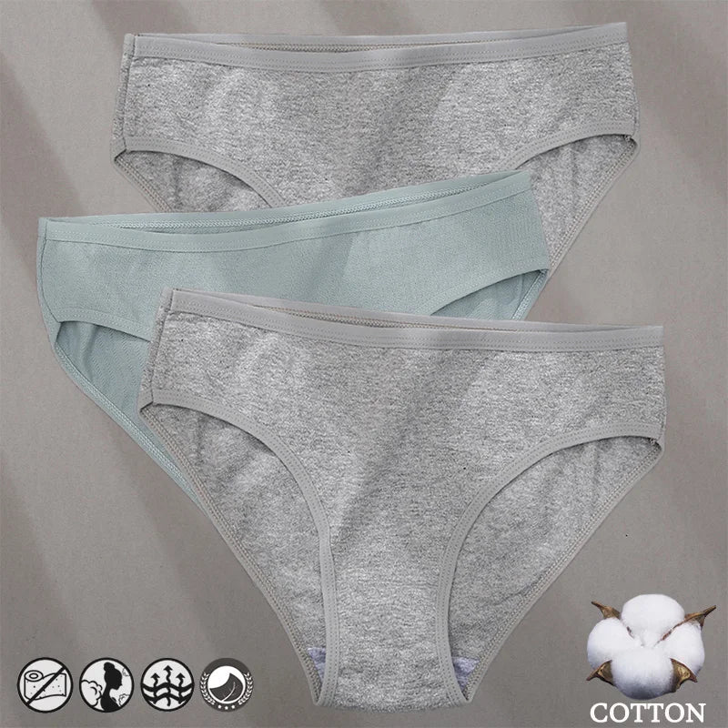 Conjunto de 3 Bragas de algodón con diseño de Jacquard para mujer