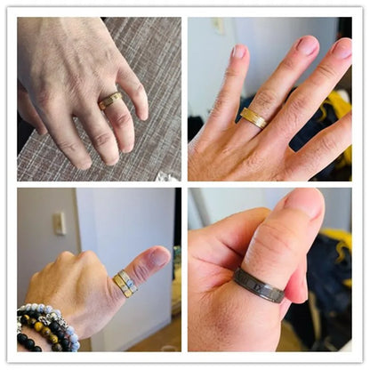 Bague vintage en acier inoxydable avec chiffres romains pour homme et femme, anneau de tempérament tendance, largeur de 6 mm, cadeau d'anniversaire de fête 