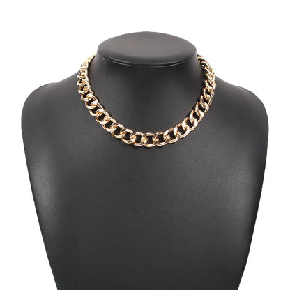 Fashion big necklace for women, silver and gold color plated thick chain choker with twist, party jewelry, gifts 