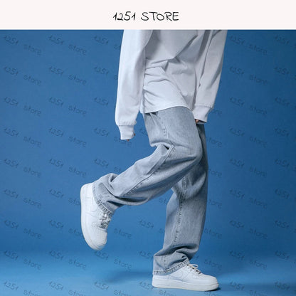 Men's straight jeans, wide leg jeans, baggy jeans 