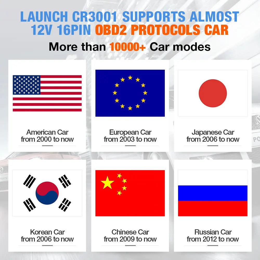 LAUNCH X431 CR3001 Full OBD2 Scanner Car Diagnostic Tool Multilingual Engine Check Free Update PK KW850