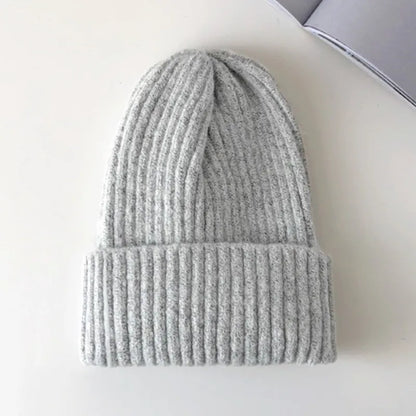 Nuevo gorro de invierno de colores caramelo, gorro tejido para mujer, gorro cálido y suave a la moda, gorro de lana estilo , gorro elegante que combina con todo