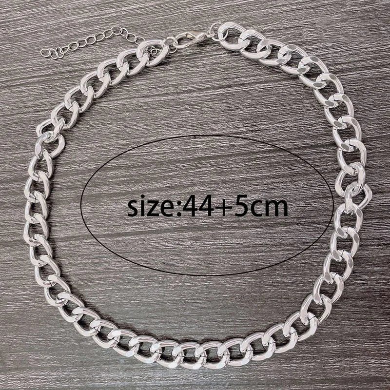 Fashion big necklace for women, silver and gold color plated thick chain choker with twist, party jewelry, gifts 