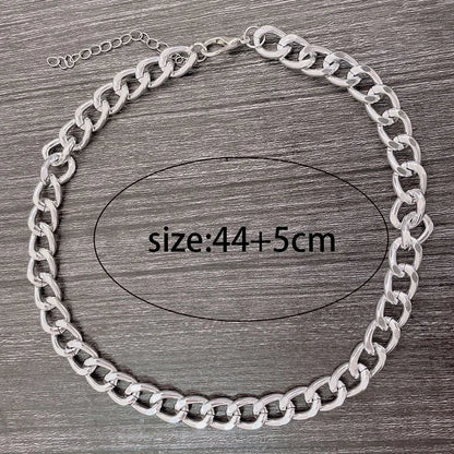 Fashion big necklace for women, silver and gold color plated thick chain choker with twist, party jewelry, gifts 