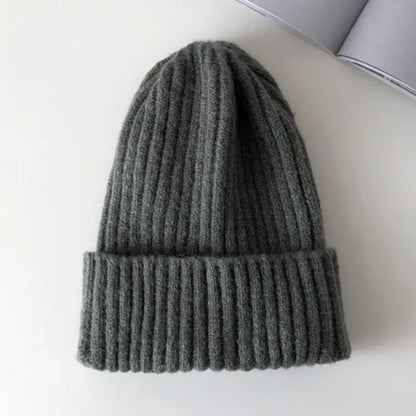 Nuevo gorro de invierno de colores caramelo, gorro tejido para mujer, gorro cálido y suave a la moda, gorro de lana estilo , gorro elegante que combina con todo