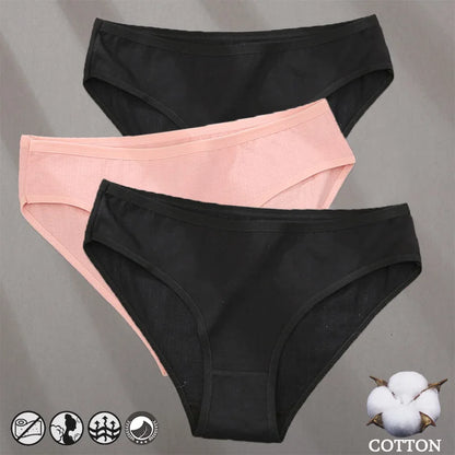 Conjunto de 3 Bragas de algodón con diseño de Jacquard para mujer