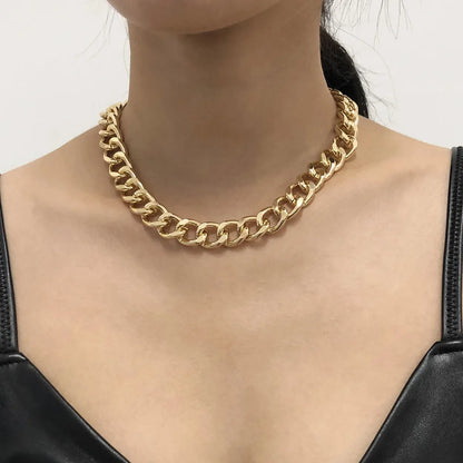 Fashion big necklace for women, silver and gold color plated thick chain choker with twist, party jewelry, gifts 