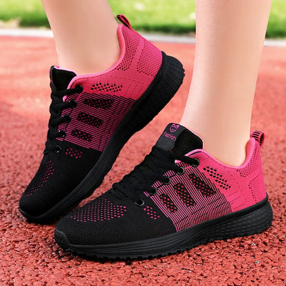 Men's and women's casual sports shoes, fashion woven air mesh sneakers, black non-slip footwear, breathable running shoes