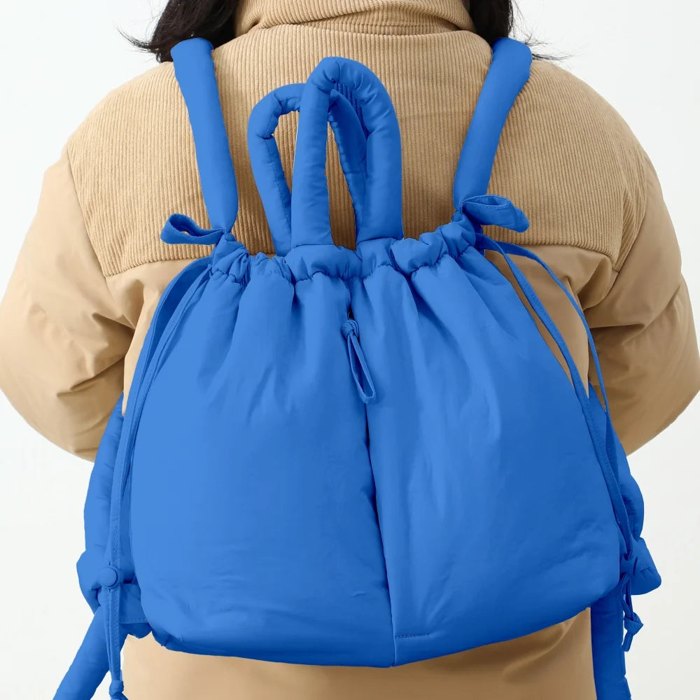 Mochila acolchada para mujer, bolso de mano con asa superior, bolso de hombro
