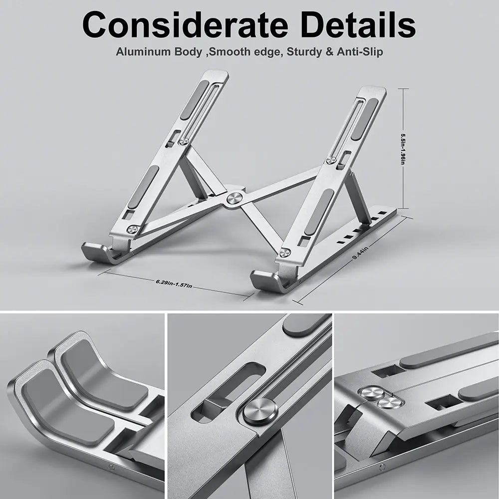 Soporte portátil de aluminio para portátil, soporte para Macbook Air Pro, accesorios, base plegable para portátil