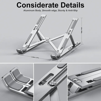 Soporte portátil de aluminio para portátil, soporte para Macbook Air Pro, accesorios, base plegable para portátil