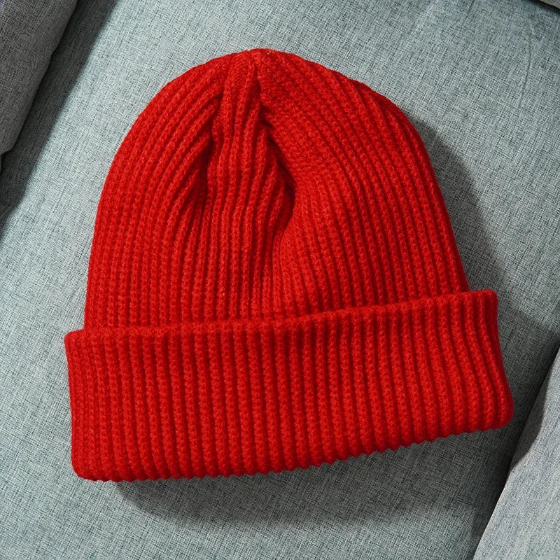 Gorros de punto cálidos de Color sólido Unisex para mujeres y hombres invierno otoño al aire libre mantener