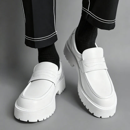 Mocasines clásicos de suela gruesa para hombre, zapatos de vestir formales para caballero