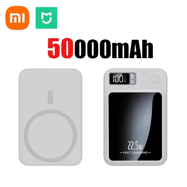Cargador inalámbrico rápido Xiaomi de 100.000 mAh con batería externa magnética Magsafe para iPhone, Huawei y Samsung.