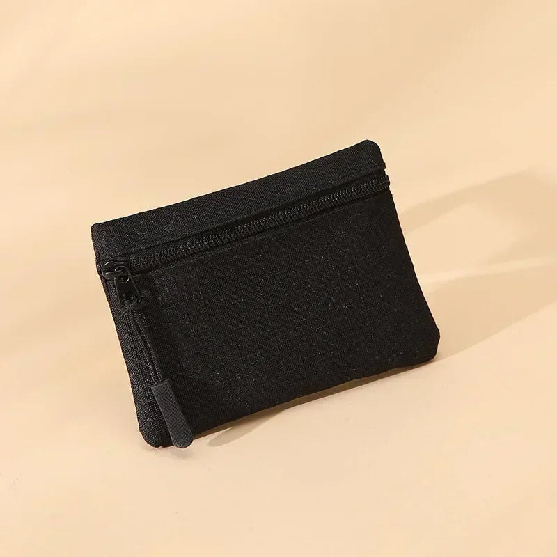 Mini monedero de lona con cremallera Simple unisex