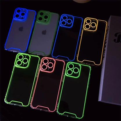 Funda para iPhone 16, 15, 14, 13, 12, 11 Pro Max, 14, 15, 16 Plus, carcasa luminosa fluorescente de neón