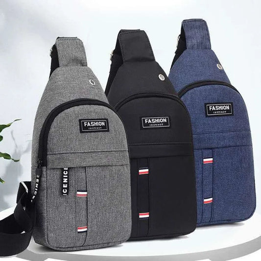 Korean style men's chest bag, waterproof shoulder bag, casual sports bag