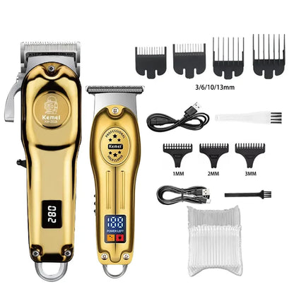 Cortadora de pelo eléctrica profesional Kemei KM-2628 KM-678 KM-2024, cortadora de barba, afeitadora recargable para hombres, kit recortador de pelo