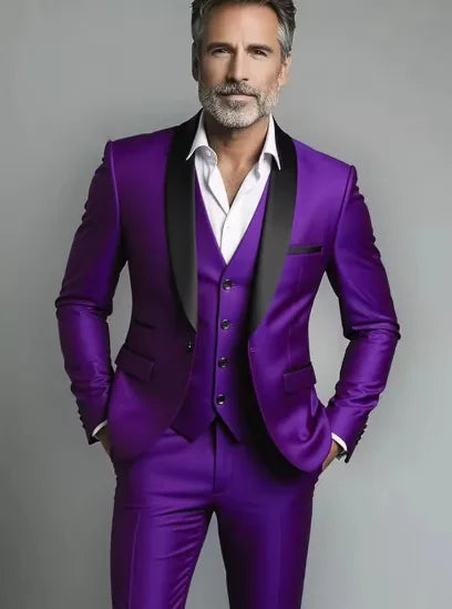 Conjunto de tres piezas para fiesta de boda, chaqueta masculina de talla grande, pantalones y chaleco, traje ajustado a la moda