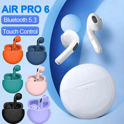 Auriculares inalámbricos Air Pro 6 TWS originales con Bluetooth 5.3, miniauriculares con micrófono y estuche de carga para Xiaomi y iPhone.