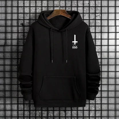 sudaderas con capucha de moda para hombre, ropa deportiva informal con estampado Demoníaco de Satán, ropa de calle urbana para otoño e invierno, ropa para hombre