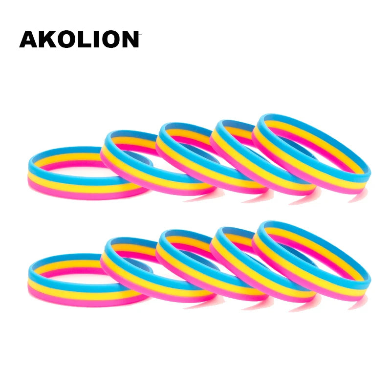 1pc Genderfluid Pride Silicone Bracelets Gay Lesbian Jewelry Wristbands 