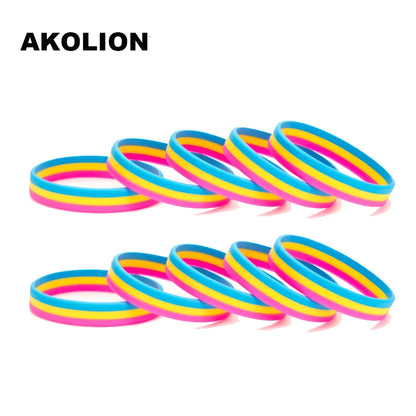 1pc Genderfluid Pride Silicone Bracelets Gay Lesbian Jewelry Wristbands 