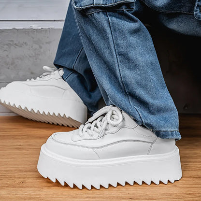 Zapatos casuales de moda con tacón grueso y aumento de altura para hombres