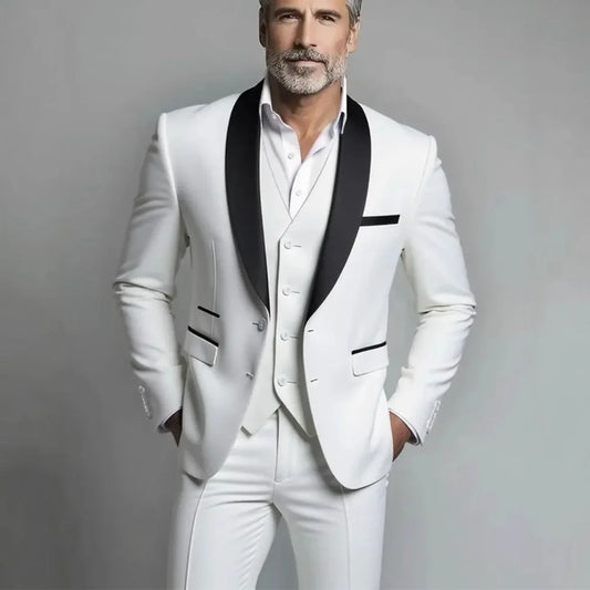 Conjunto de tres piezas para fiesta de boda, chaqueta masculina de talla grande, pantalones y chaleco, traje ajustado a la moda