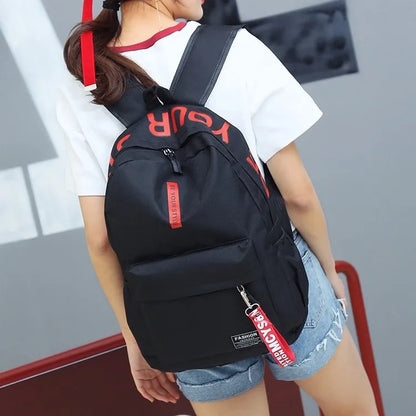 Mochila de tendencia de moda para hombres y mujeres, mochila para estudiantes de secundaria, mochila de gran capacidad