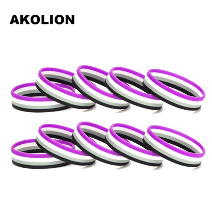 1pc Genderfluid Pride Silicone Bracelets Gay Lesbian Jewelry Wristbands 