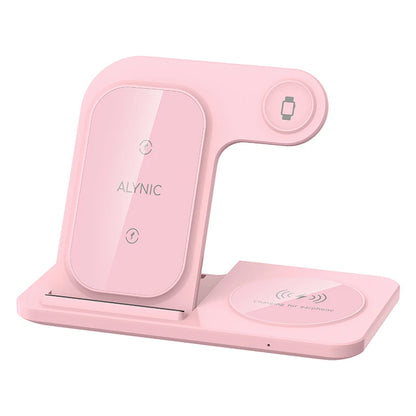 Cargador inalámbrico rápido LED de 30 W, estación de carga plegable 3 en 1 para iPhone 15, 14, 13, 12, 11, Apple Watch 9, 8, 7, 6, 5 y Airpods Pro