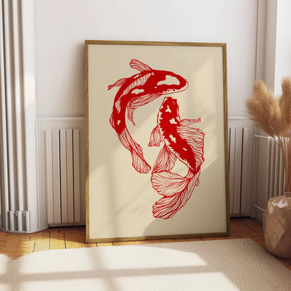Impresiones en lienzo de pez, póster minimalista moderno, impresiones de arte estético, dormitorio, cocina, decoración del hogar, póster artístico, regalos