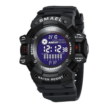 Reloj deportivo digital de lujo para hombre, estilo militar, resistente al agua, con esfera grande y retroiluminación LED