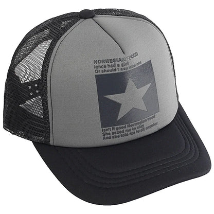 Gorras de moda para hombres y mujeres, gorras de verano transpirables con cierre trasero y estrellas