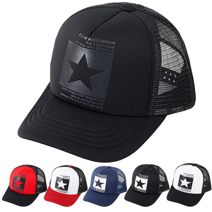 Gorras de moda para hombres y mujeres, gorras de verano transpirables con cierre trasero y estrellas