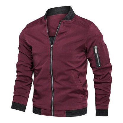 Chaquetar de primavera y otoño para hombre, chaqueta ligera informal para hombre, cortavientos deportivo, abrigo con cremallera y bolsillos